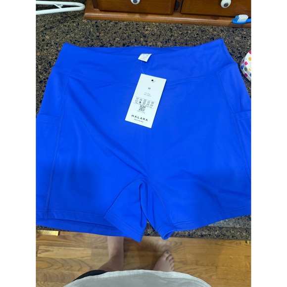 HALARA Pants - Halara Womens Royal Blue High Waisted Athletic Biker Shorts with Pockets Size M
